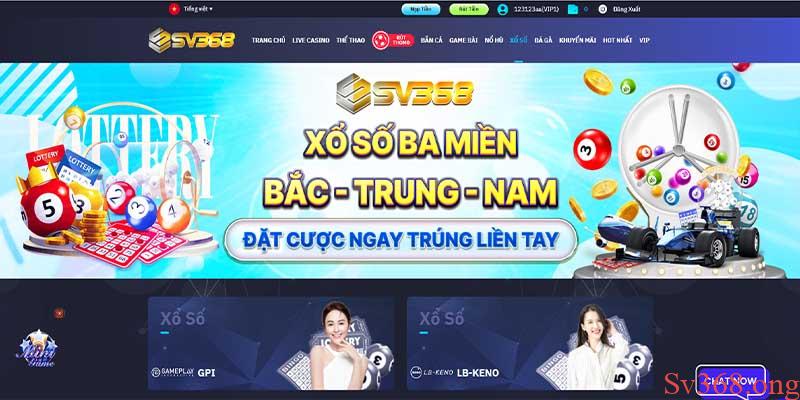 Xổ số Sv368 - Nhà cái lô đề xổ số đỉnh nốc kịch trần 2025 4 Giao diện website nhà cái xổ số Sv368
